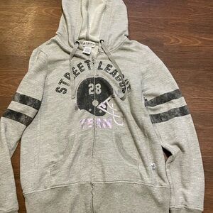 Self Esteem Heather Gray Zip Hoodie with Stud Detail